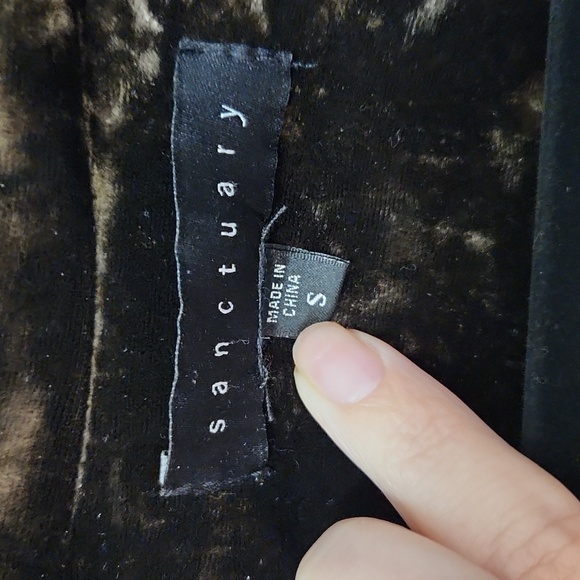 SANCTUARY by ANTHROPOLOGIE Green Blazer with Velvet Texture & Floral  SZ Small - Picture 14 of 16